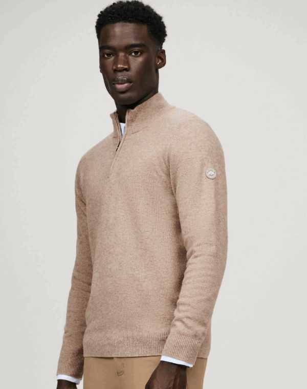 Oakfield 1/4 zip Sweater TAUPE